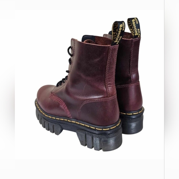 Dr. Martens Audrick Burgundy  Leather Platform Boots Size 39 US 8 - Picture 7 of 14